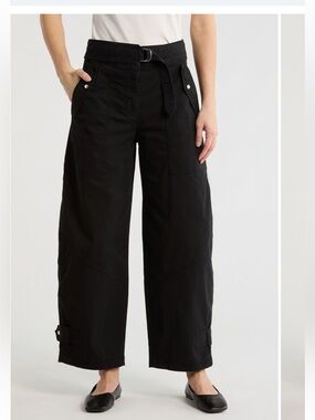 BOSS orange tulia barrel leg utility pants 4 black